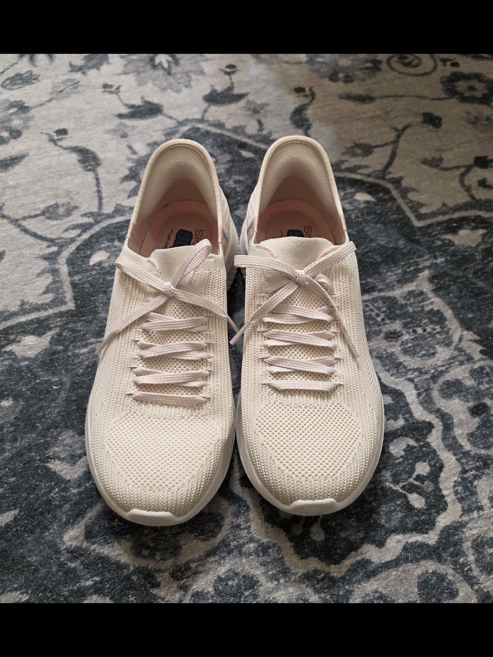 Skechers Pale Pink Knit Slip-Ins Natural Training Sneakers Size 9 - Picture 2 of 14